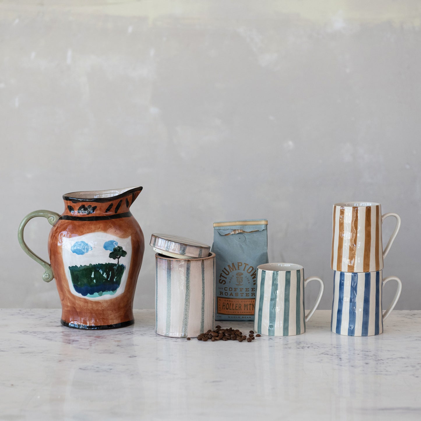 Hand-Painted Stoneware Mug