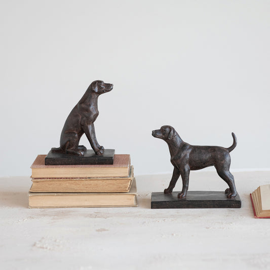 Resin Dog Bookends, Set of 2
