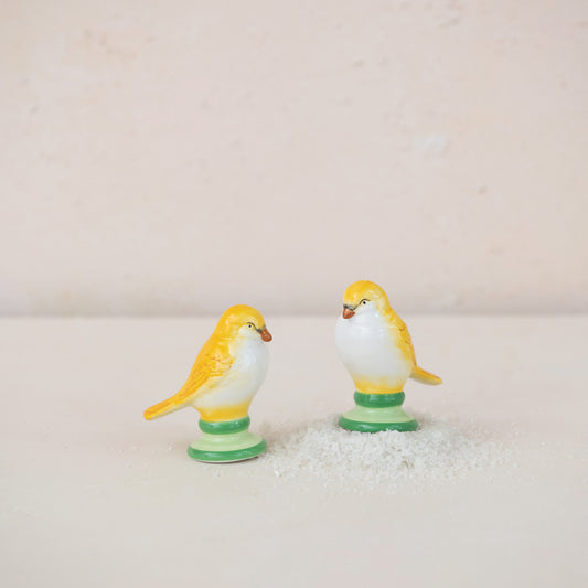 Ceramic Vintage Reproduction Lovebird Shaped Salt & Pepper Shakers, Set of 2