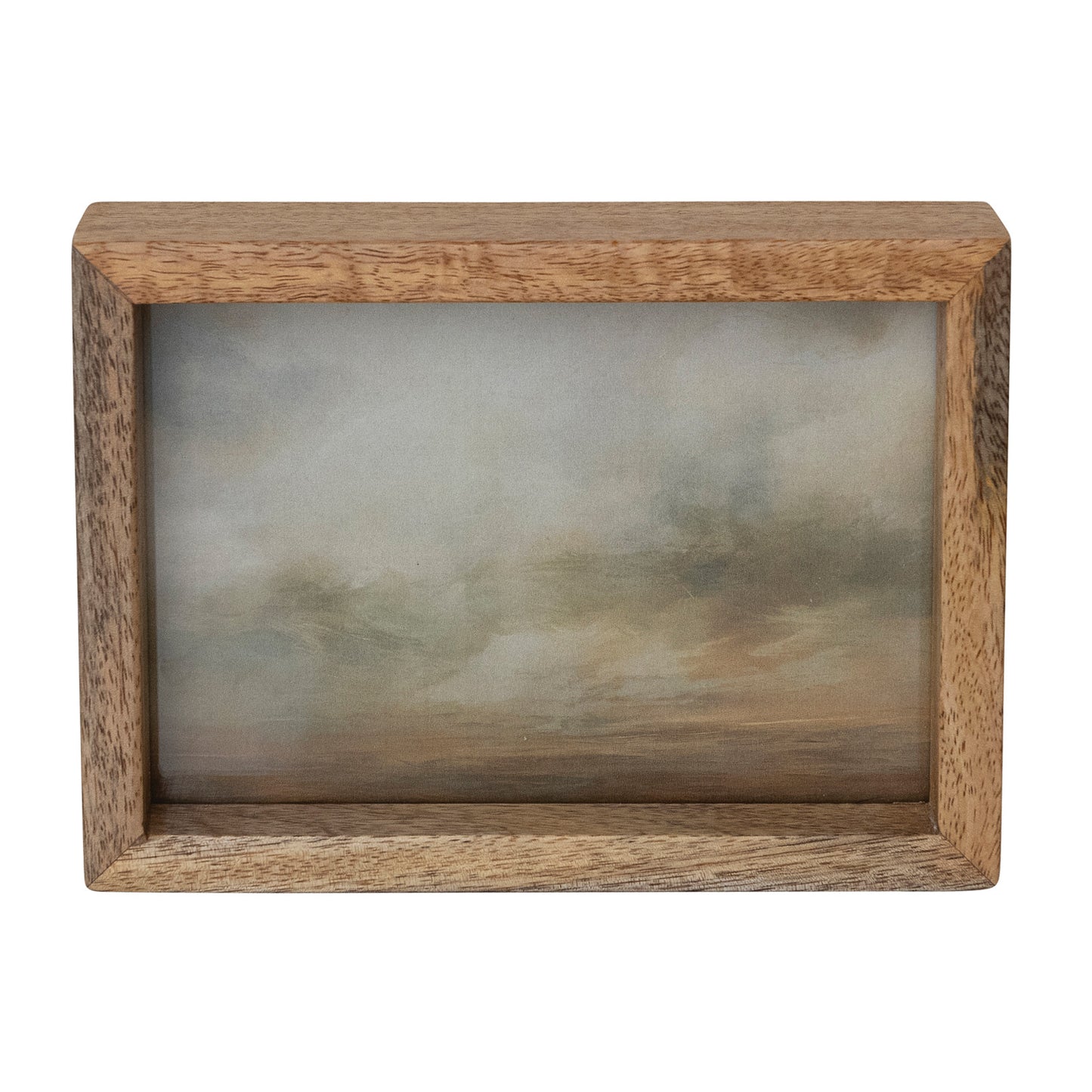 Mango Wood & Glass Floating Two-Sided Photo Frame