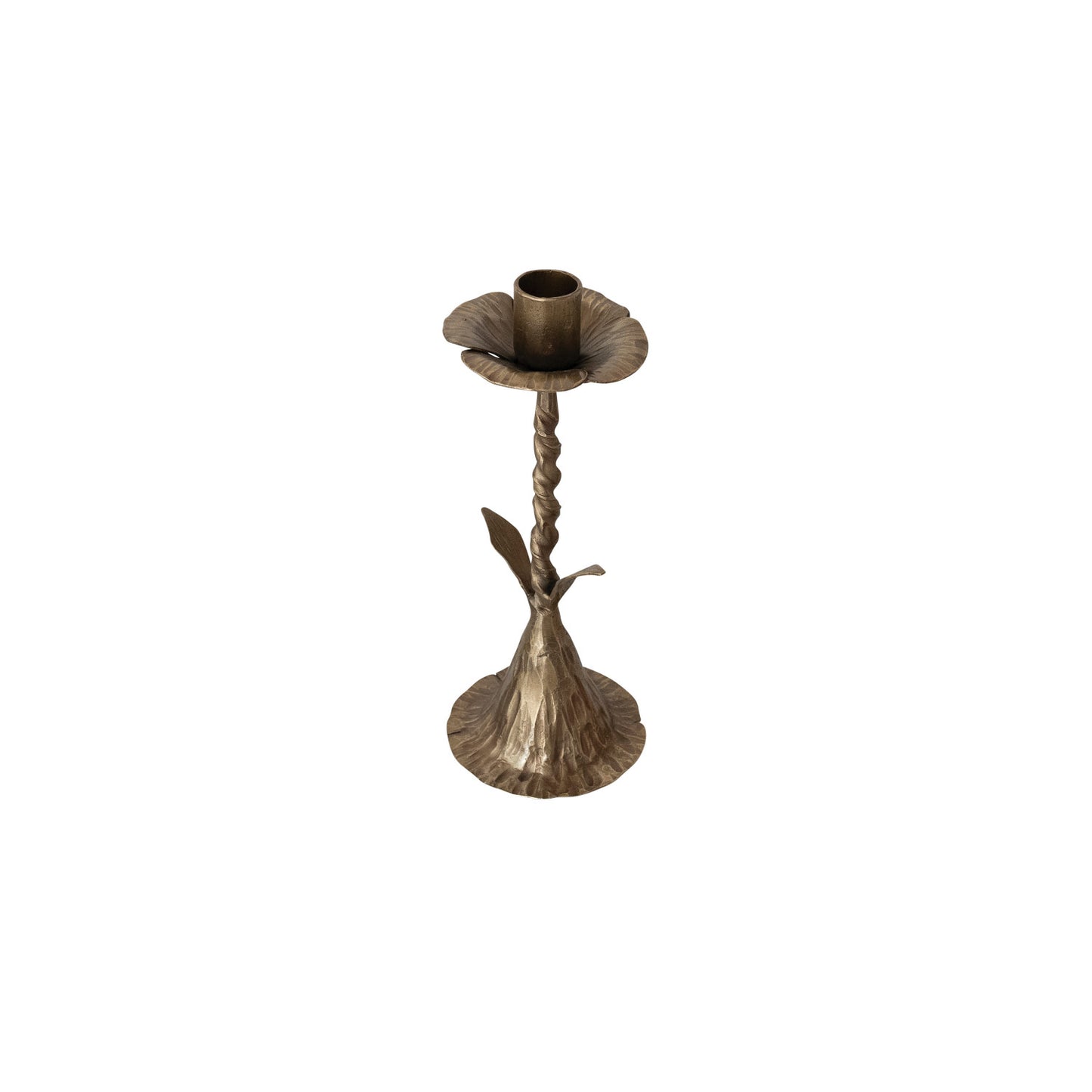 Hand-Forged Metal Twisted Stem Shaped Taper Holder