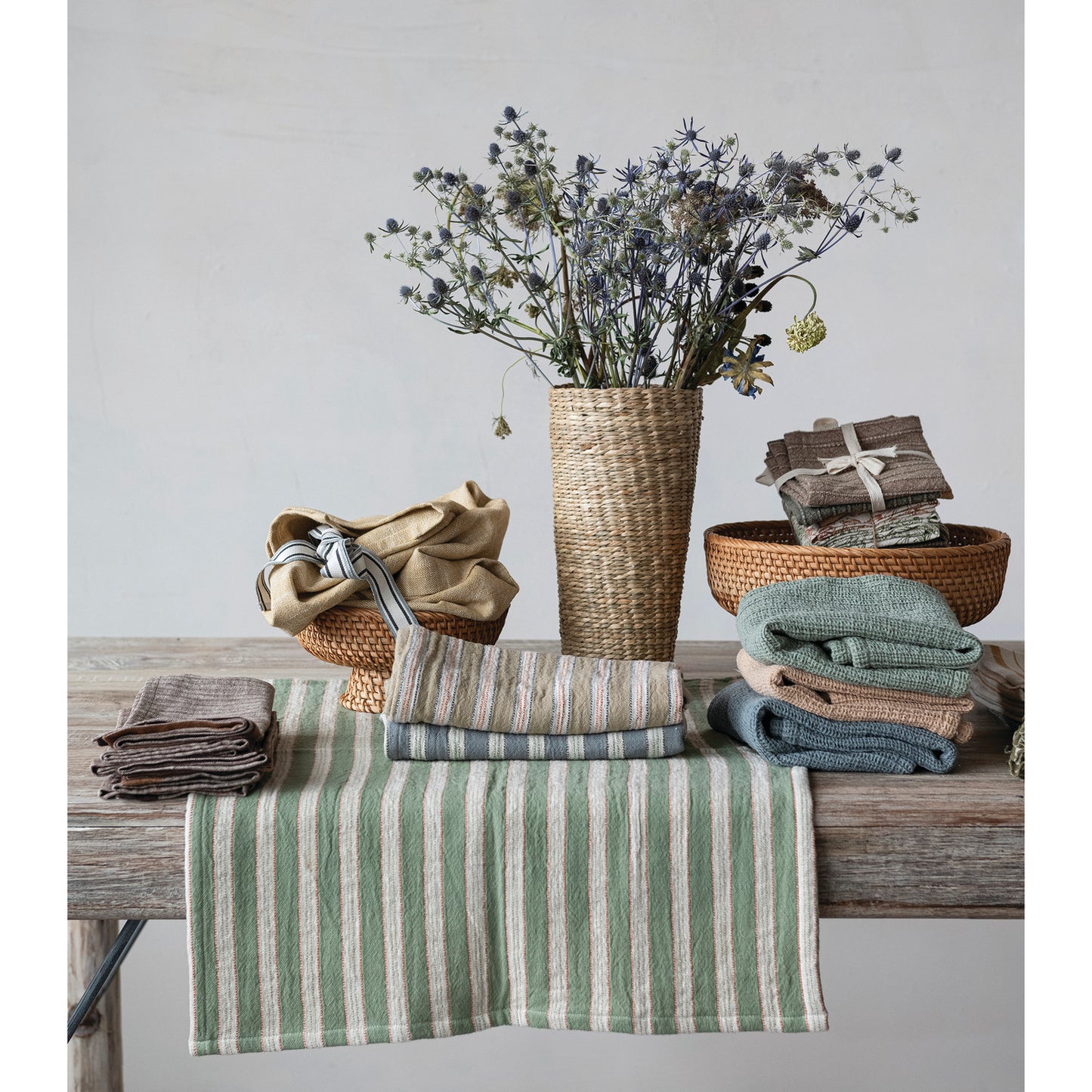 Woven Cotton Waffle Weave Tea Towel