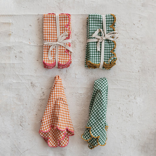 Cotton Scalloped Napkins, Set of 4