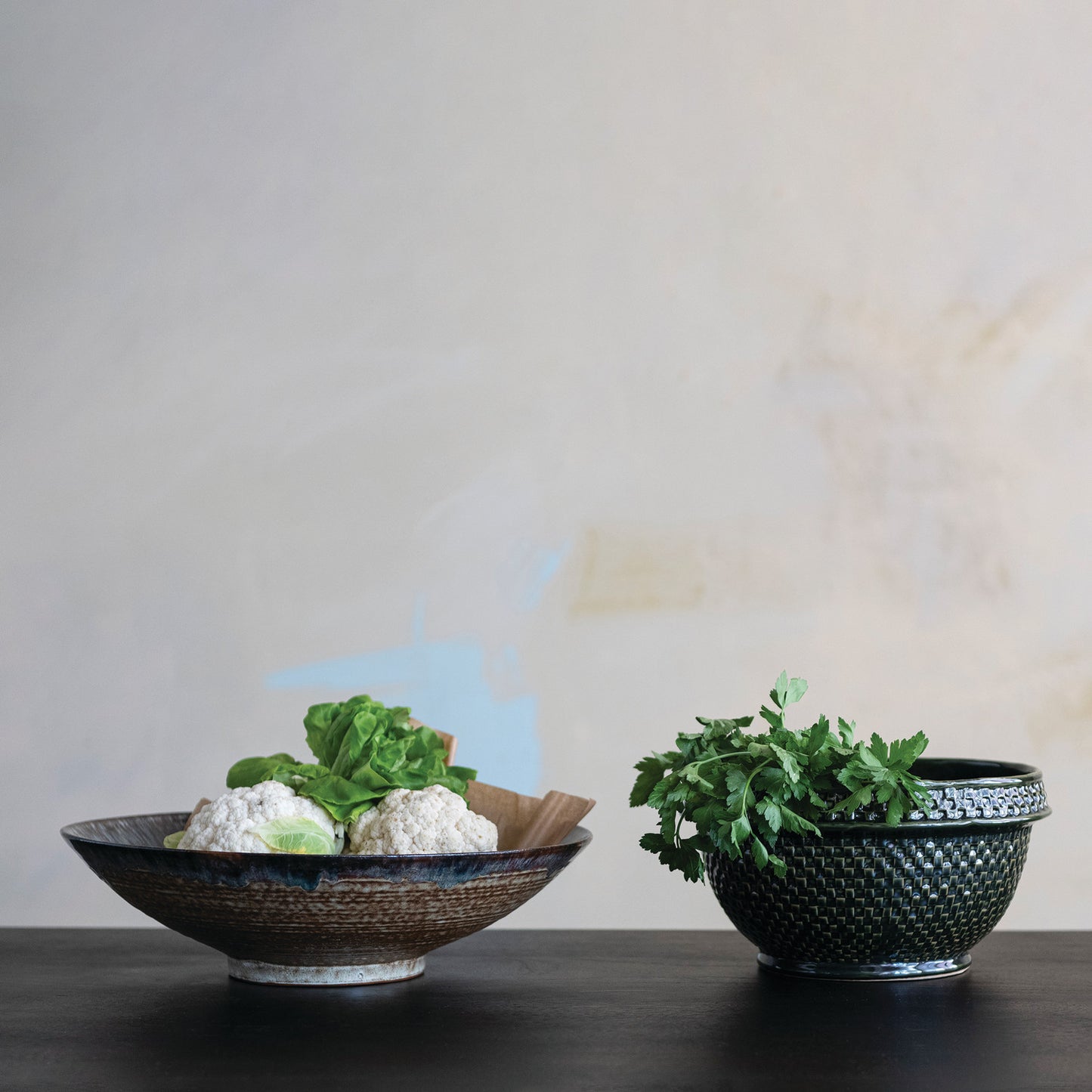 Stoneware Basket Weave Bowl