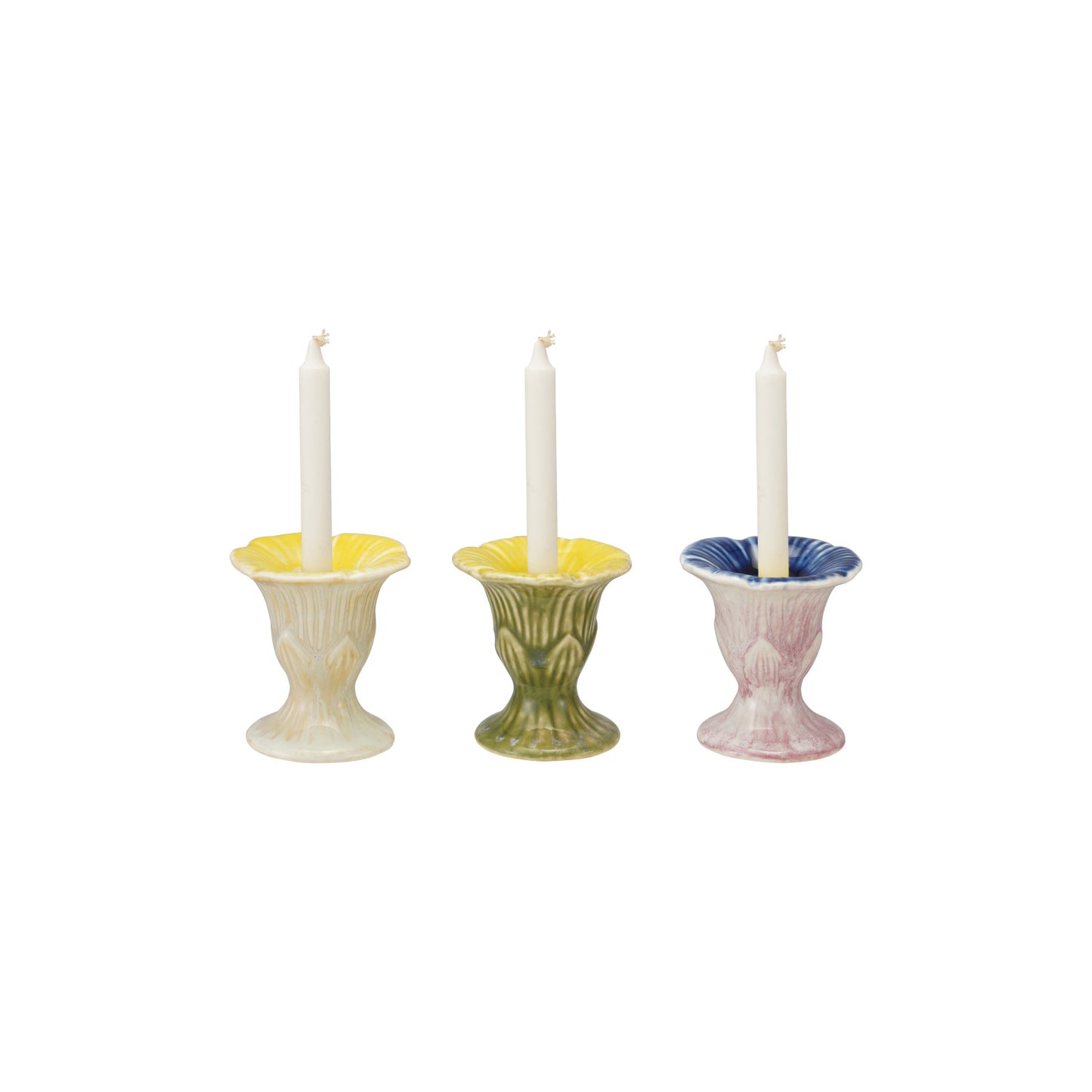 Stoneware Flower Shaped Taper Holder