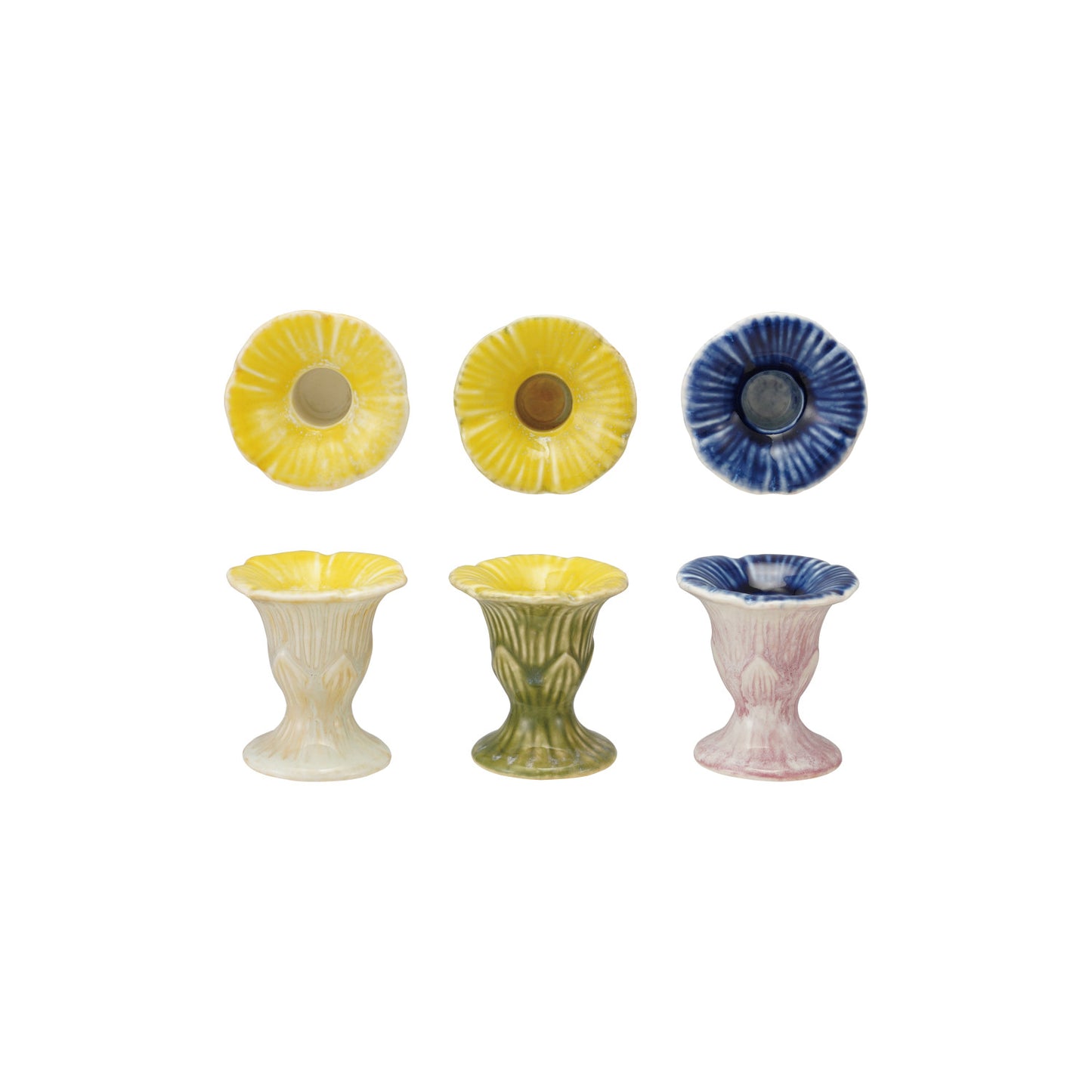 Stoneware Flower Shaped Taper Holder