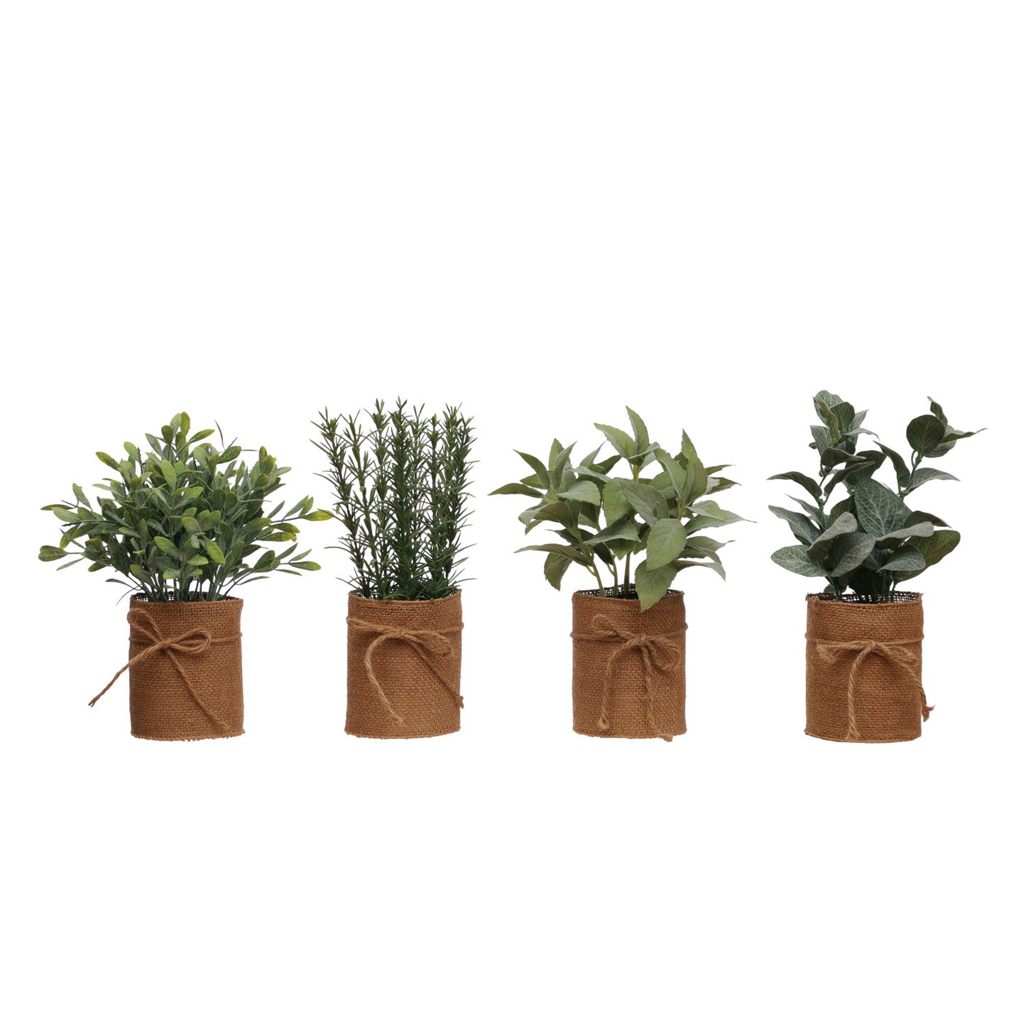 Faux Plant in Burlap Bag with Jute Bow