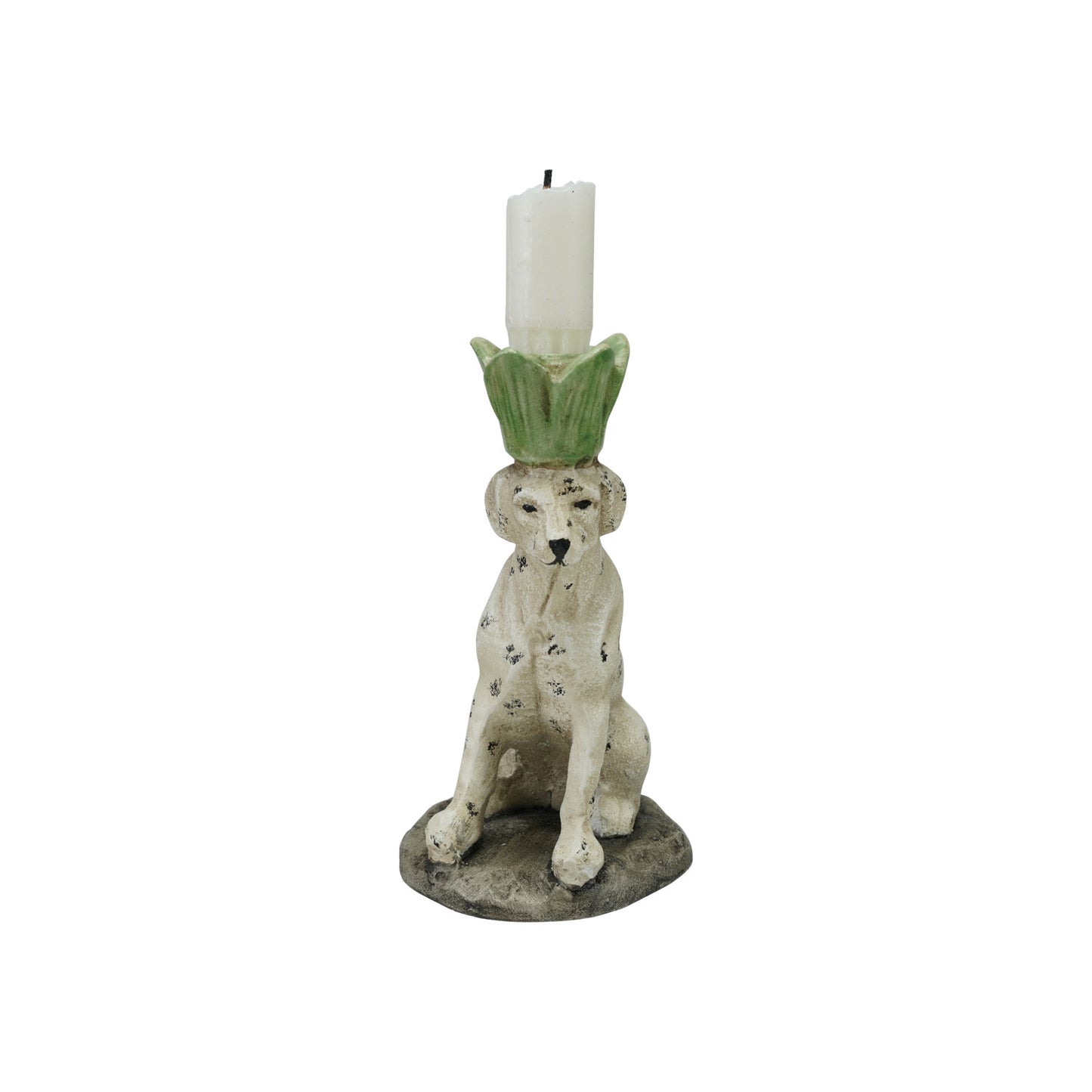 Painted Cast Iron Dog Shaped Taper Holder