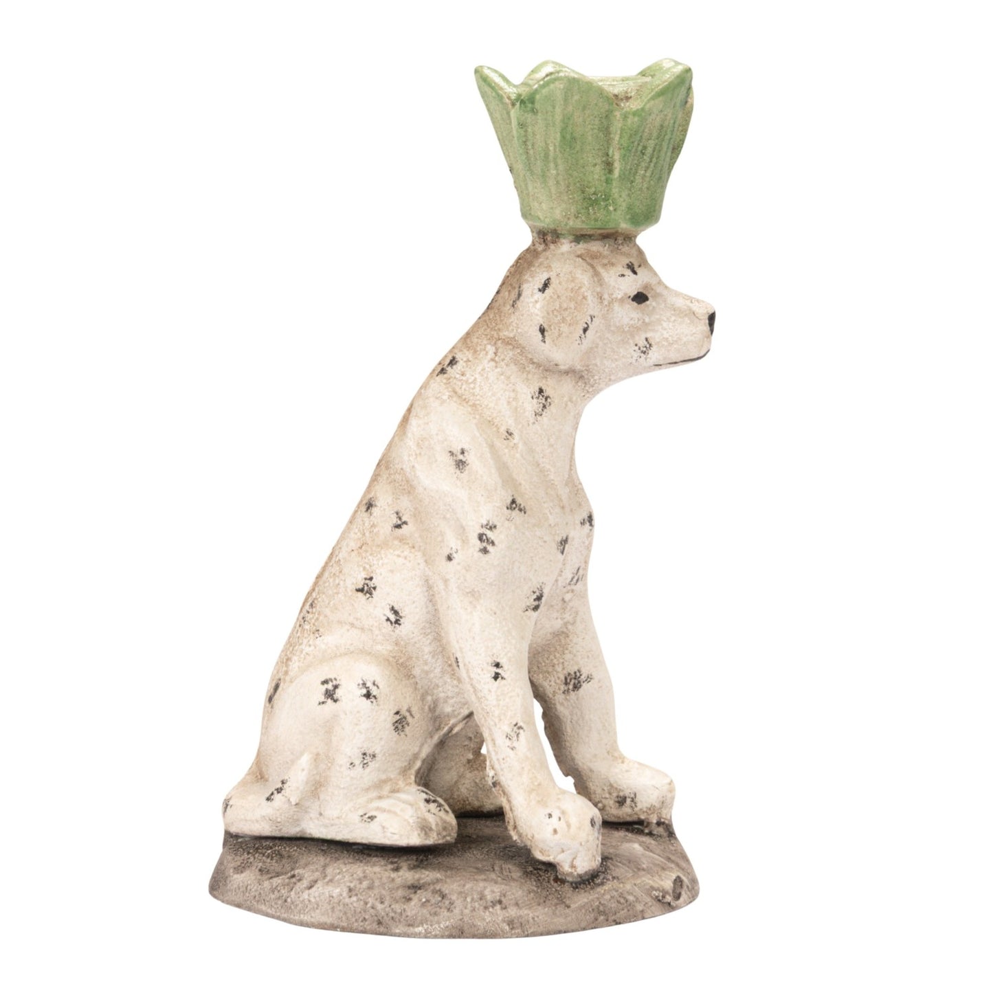Painted Cast Iron Dog Shaped Taper Holder