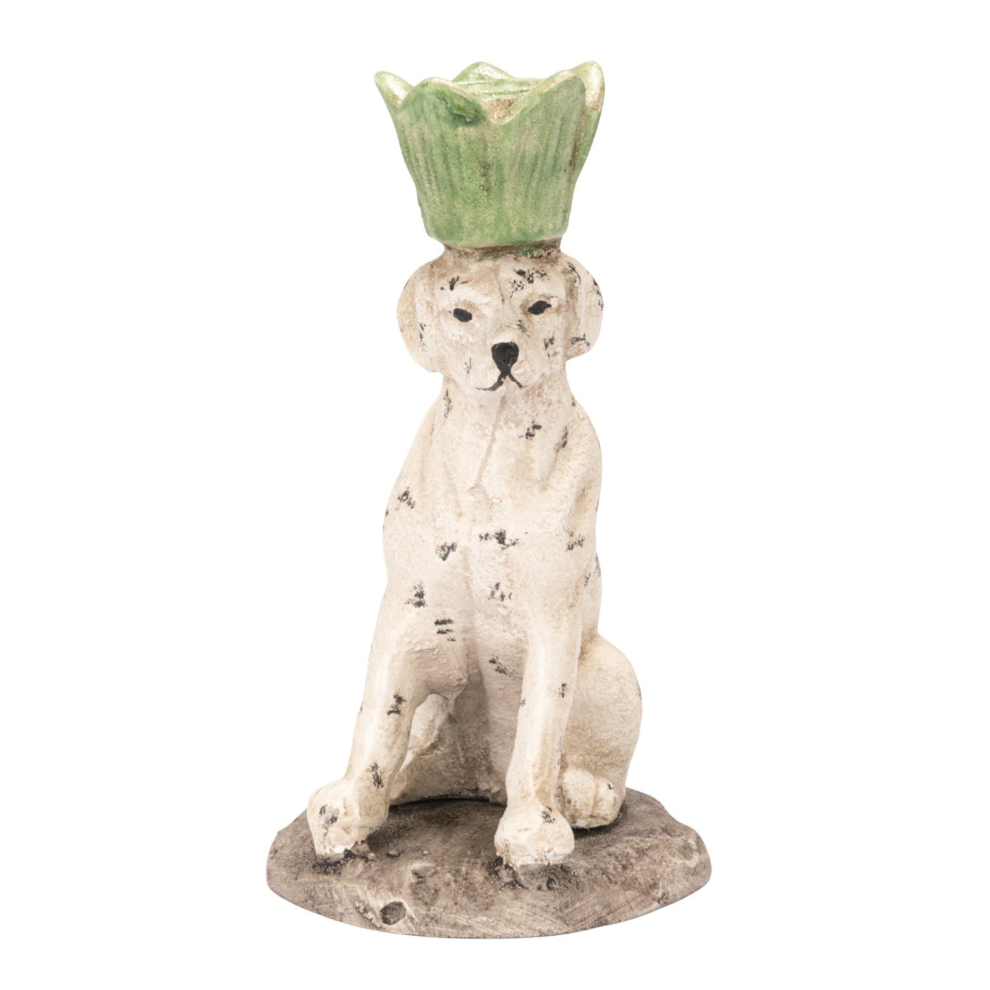 Painted Cast Iron Dog Shaped Taper Holder