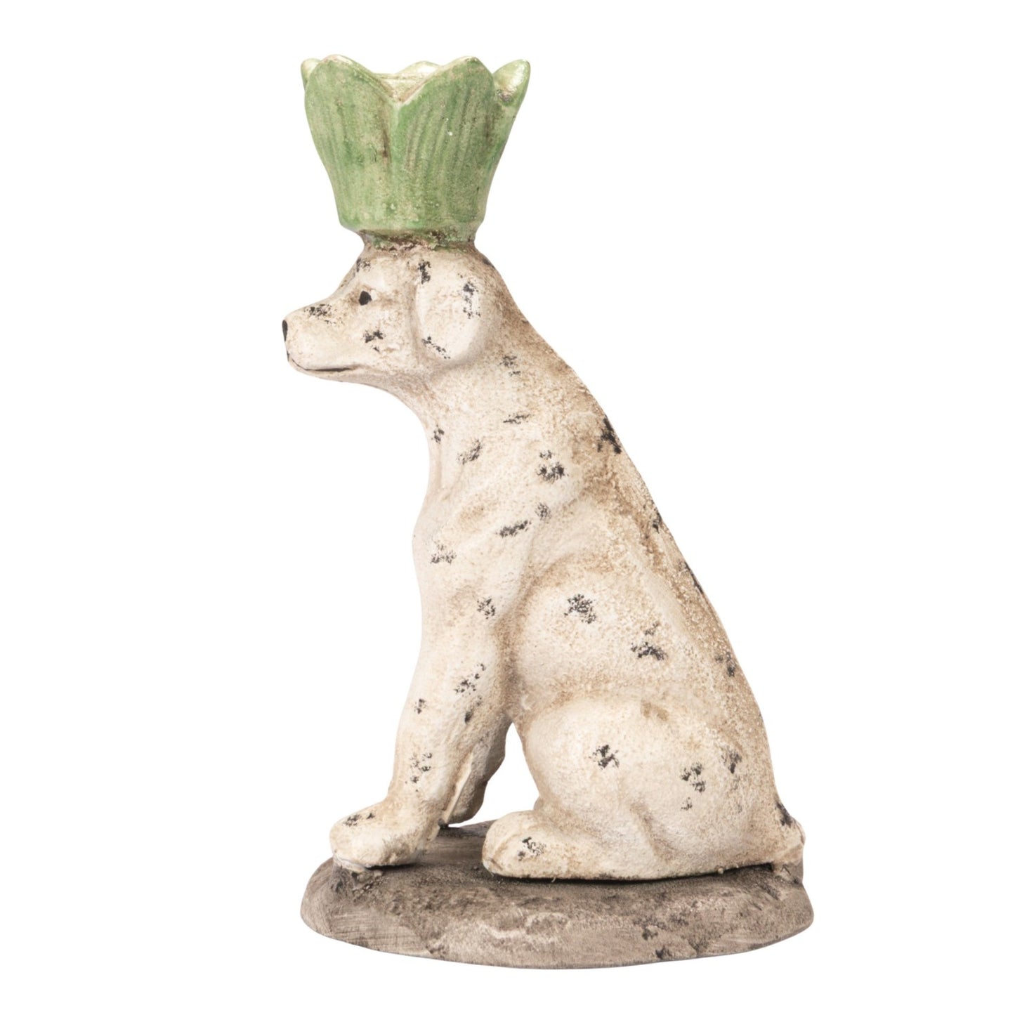 Painted Cast Iron Dog Shaped Taper Holder