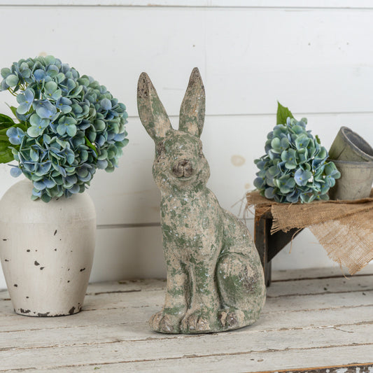 Aged Green Garden Bunny