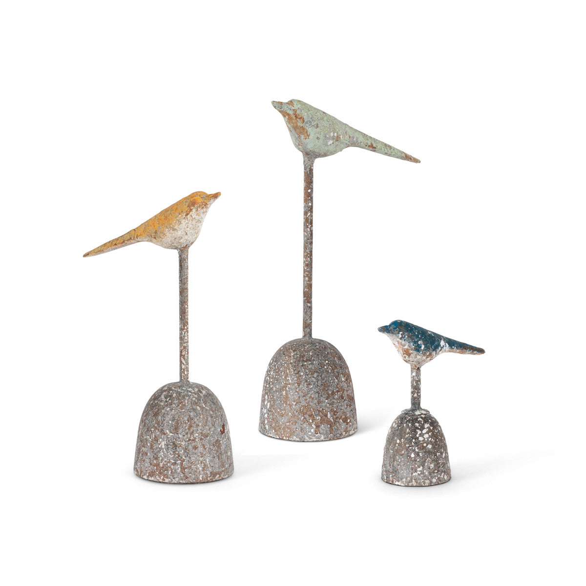 Cast Iron Perched Birds, Set of Three