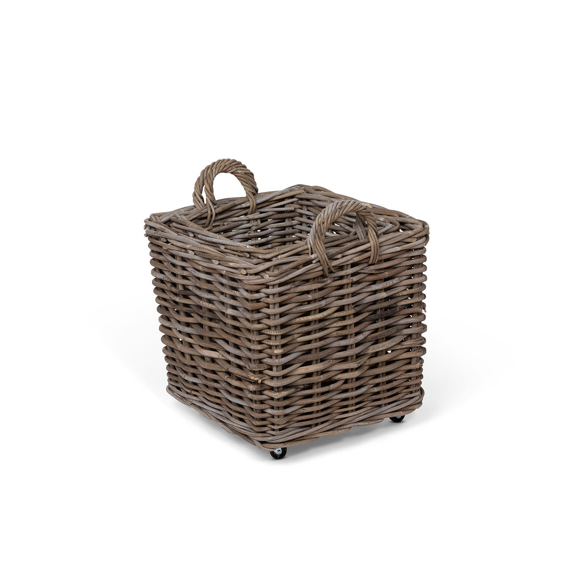 Rattan Woven Square Basket with Casters