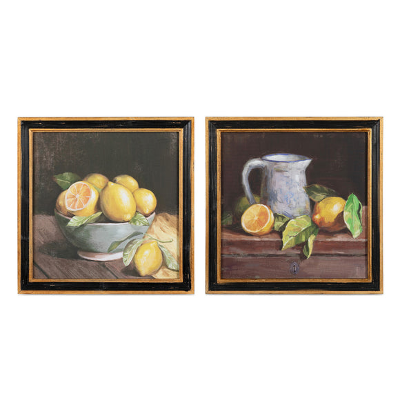 Citrus Fruit Still Life Framed Print, Set of TWO
