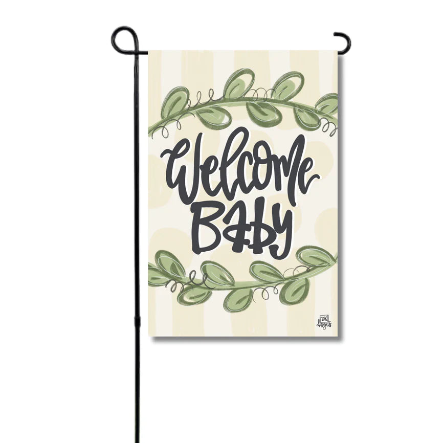 Welcome Baby Neutral Garden Flag