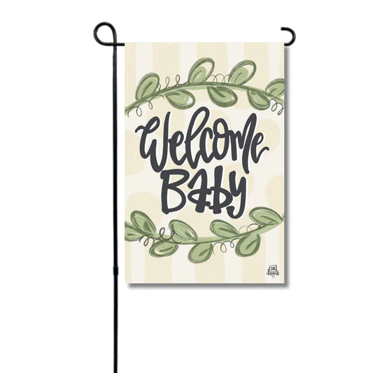 Welcome Baby Neutral Garden Flag
