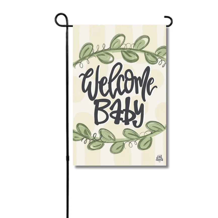 Welcome Baby Neutral Garden Flag