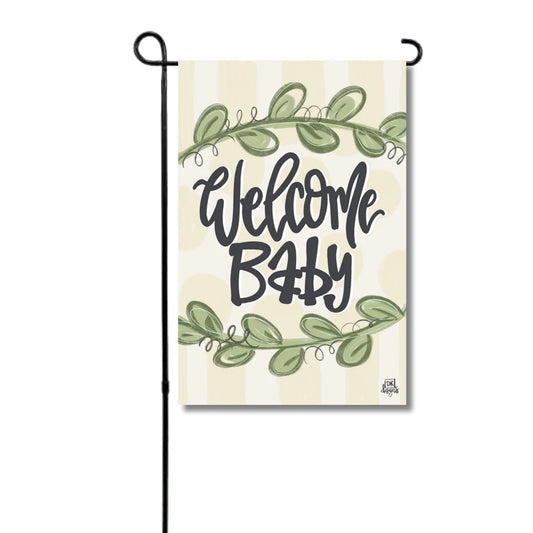 Welcome Baby Neutral Garden Flag