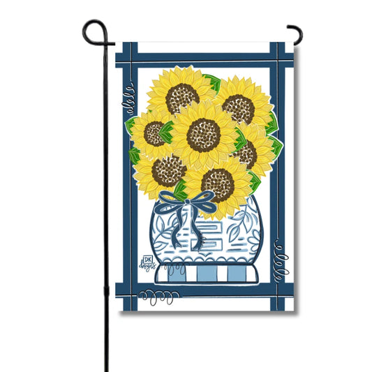 Sunflower Pot Garden Flag