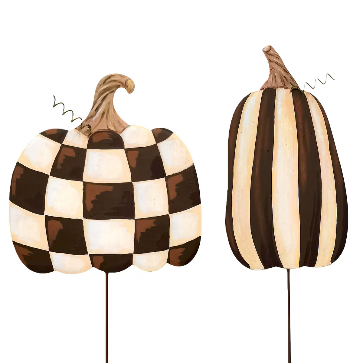 Chocolate Striped & Checked Pumpkins