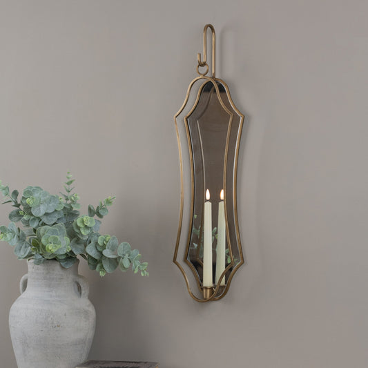 Annabelle Taper Candle Wall Sconce with Mirror