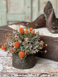 Fall Garden Half Sphere | Pumpkin | 10"