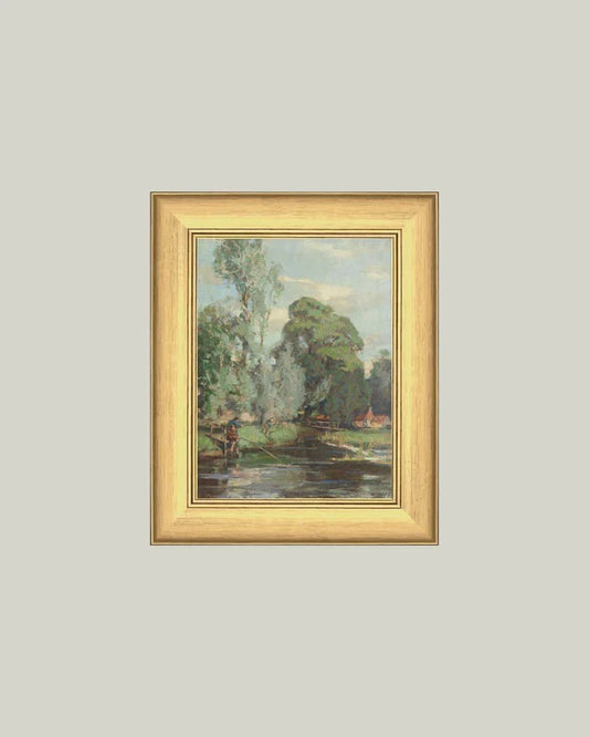 Fishing by a Riverside Wall Art