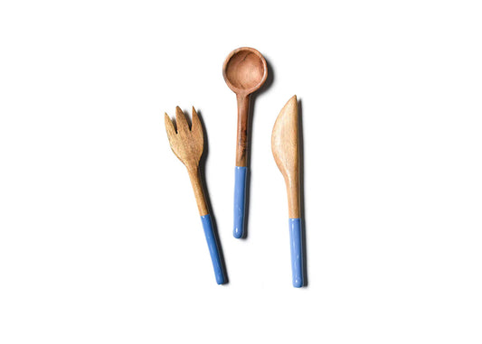 French Blue Fundamental Wood Appetizer Utensil