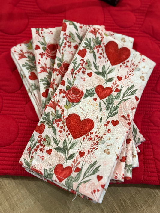 Set of 8 Valentines Napkins