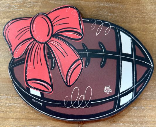 Football with Red Bow Mini