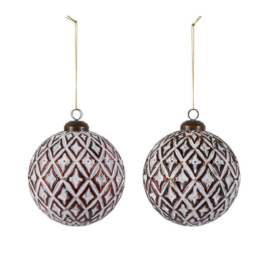 White-Washed Diamond Ornament