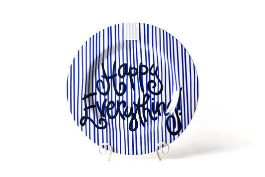 Indigo Skinny Stripe Big Round Happy Everything Platter
