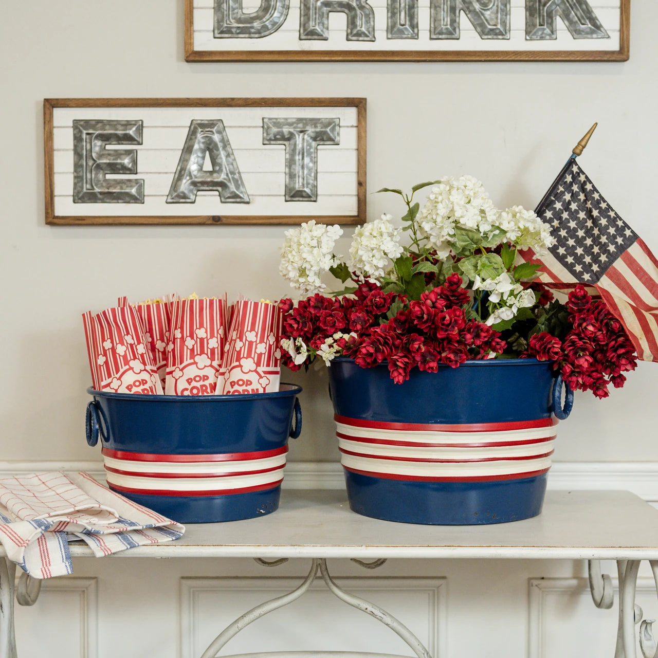 Patriotic Metal Bucket