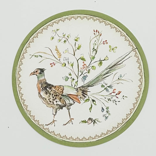 Pheasant with Greenery Die-cut Coasters