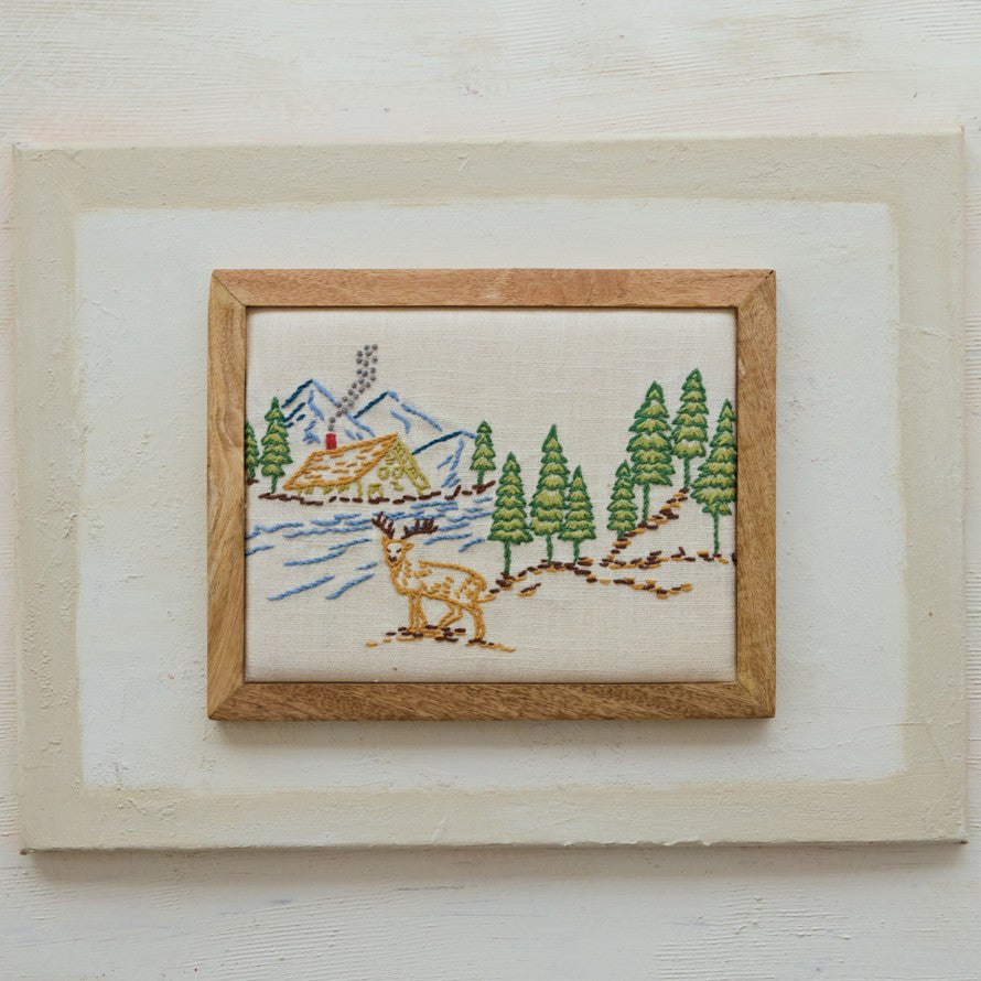 Wood Framed Cotton Wall Décor
