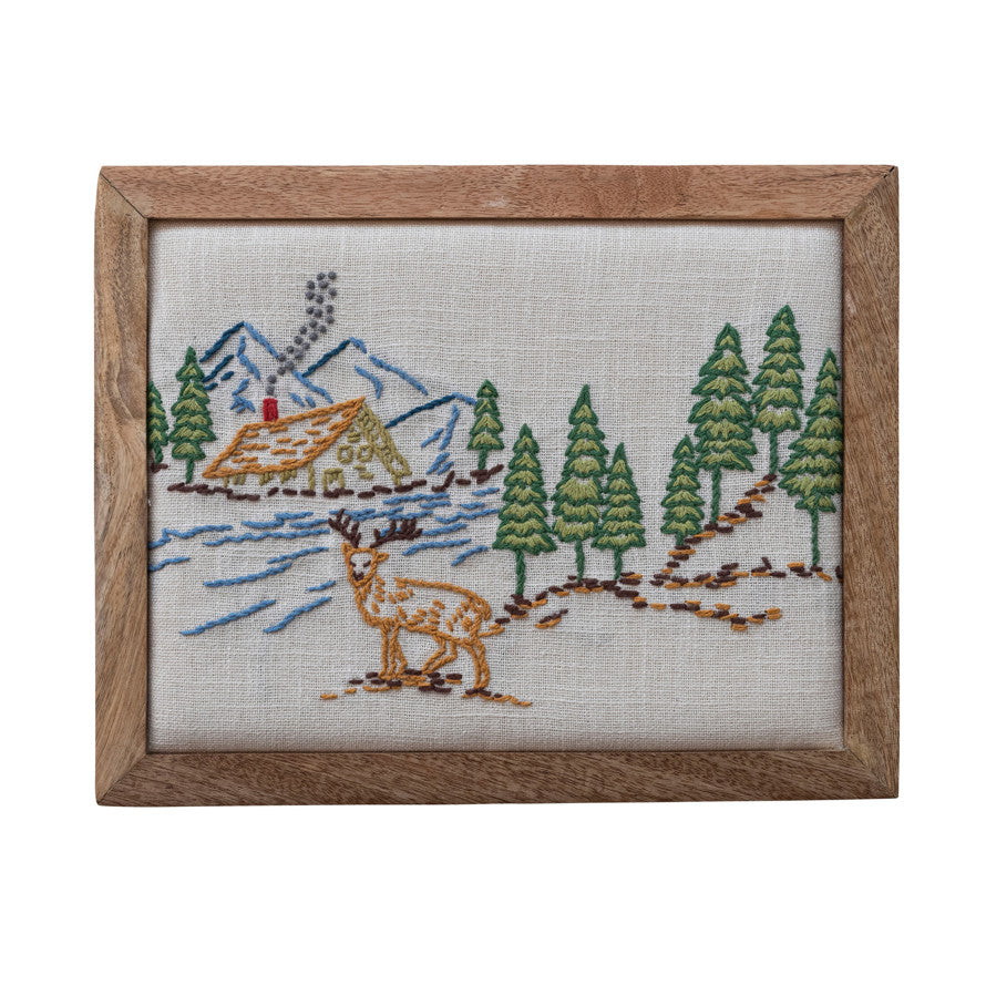 Wood Framed Cotton Wall Décor