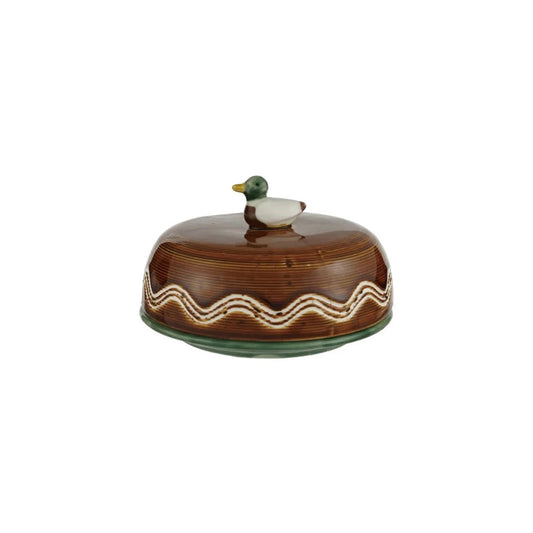 Stoneware Dish With Lid & Duck