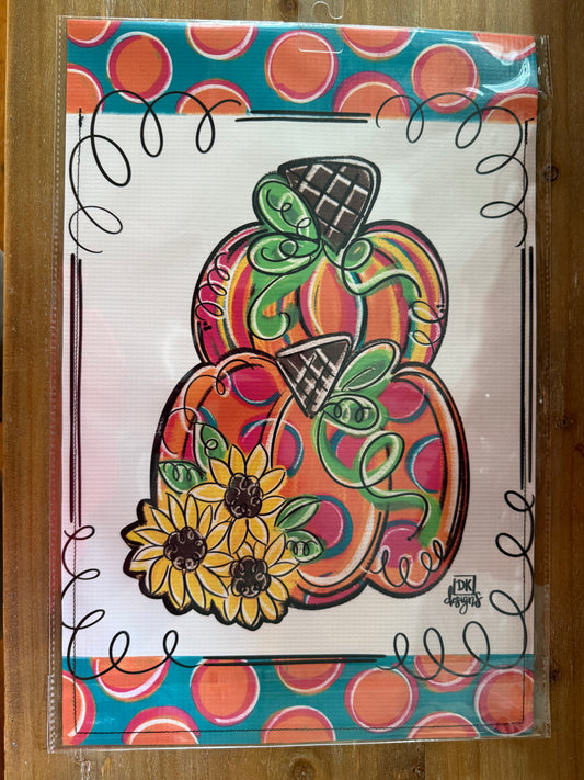 Pumpkin and Sunflower Garden Flag