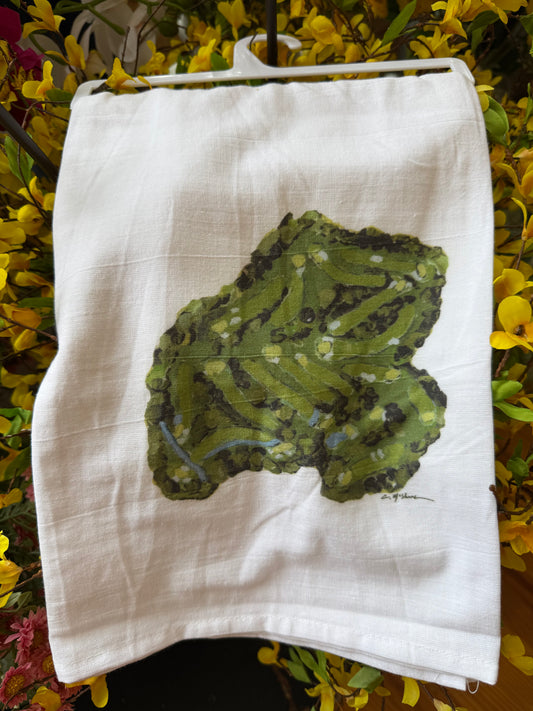 "THE Golf Course" Tea Towel by Chelsea McShane