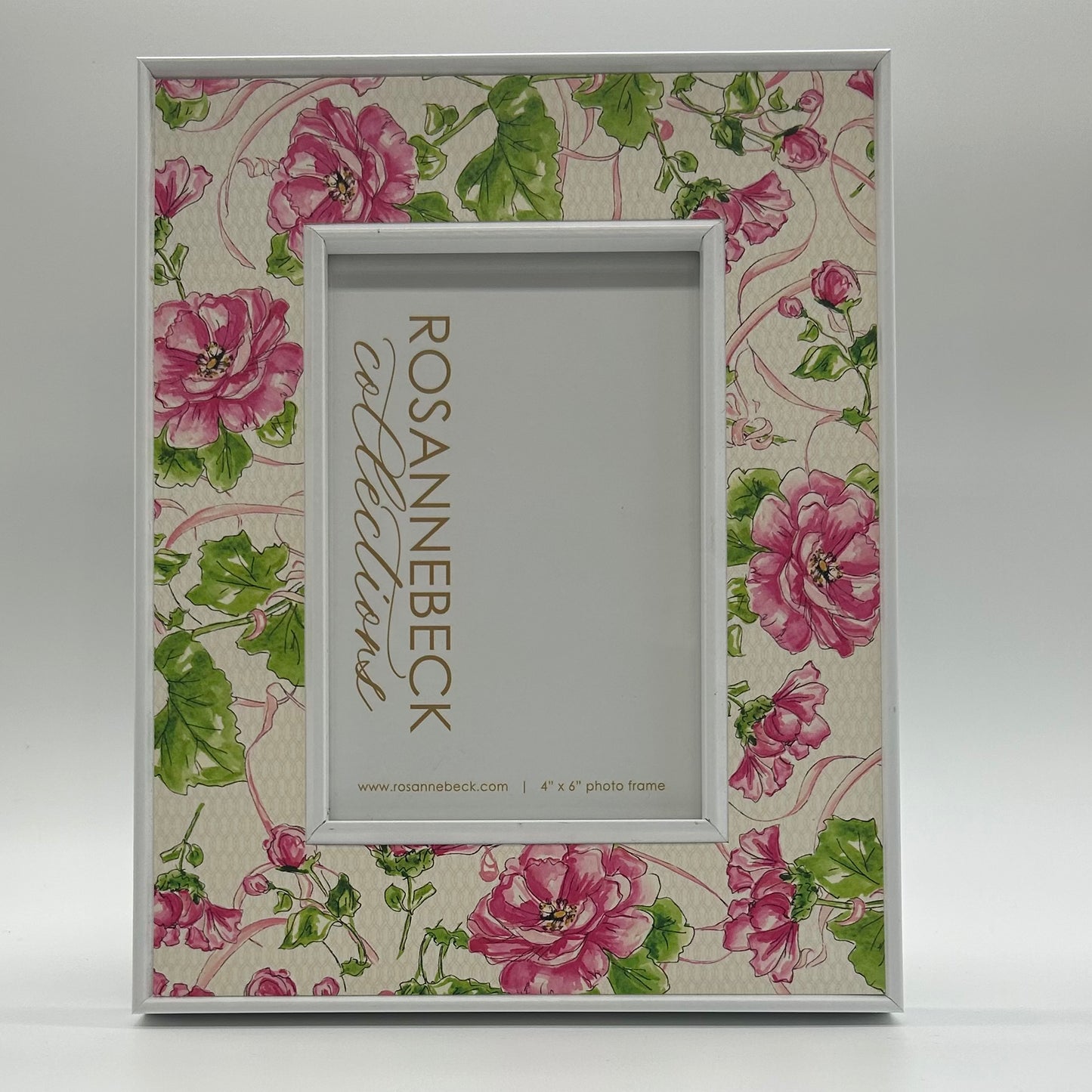 Garden Party Pink Flower Hand-Painted Frame