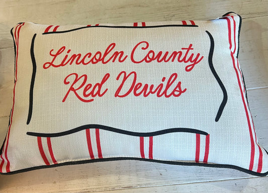 Lincoln County Red Devils Stiped Pillow