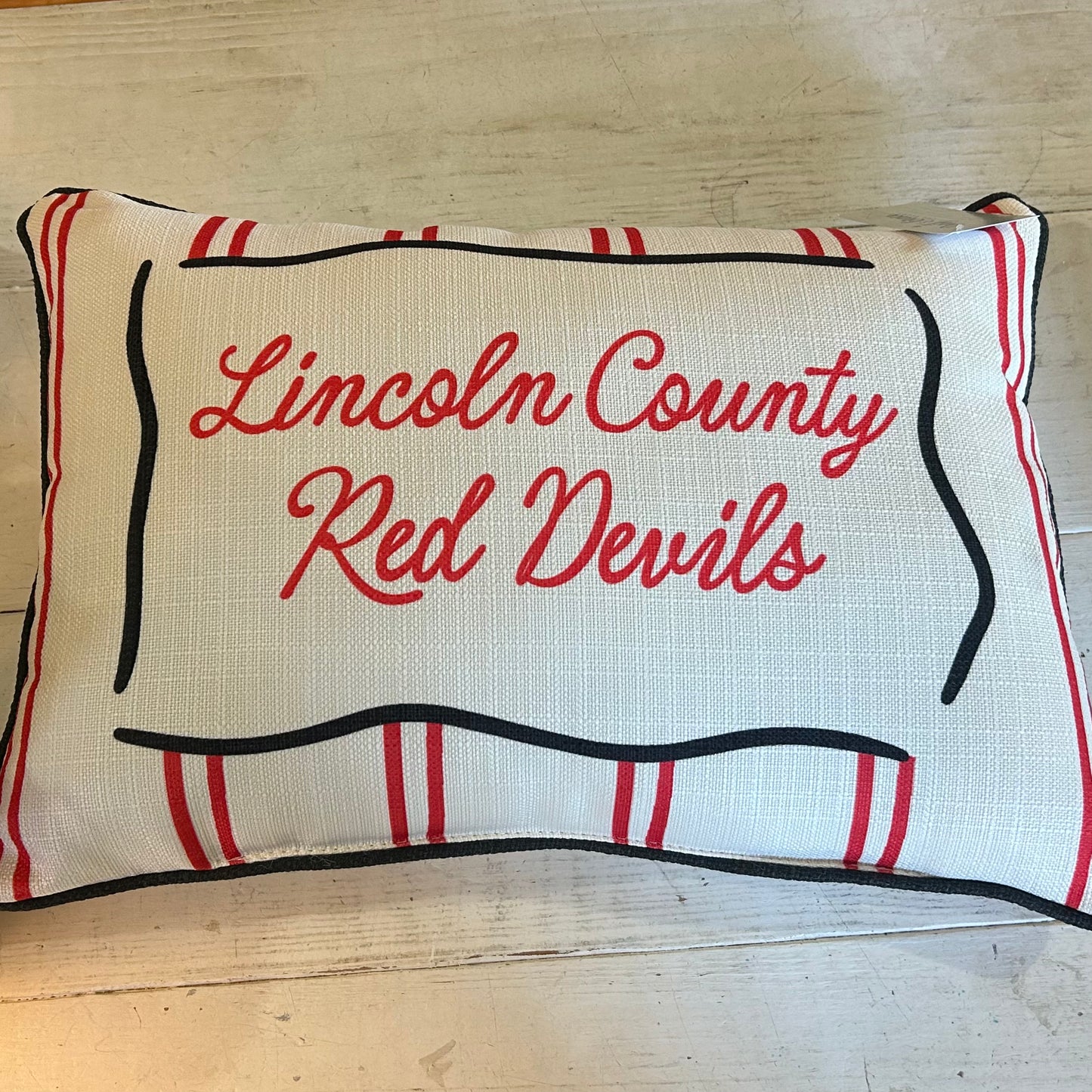 Lincoln County Red Devils Stiped Pillow