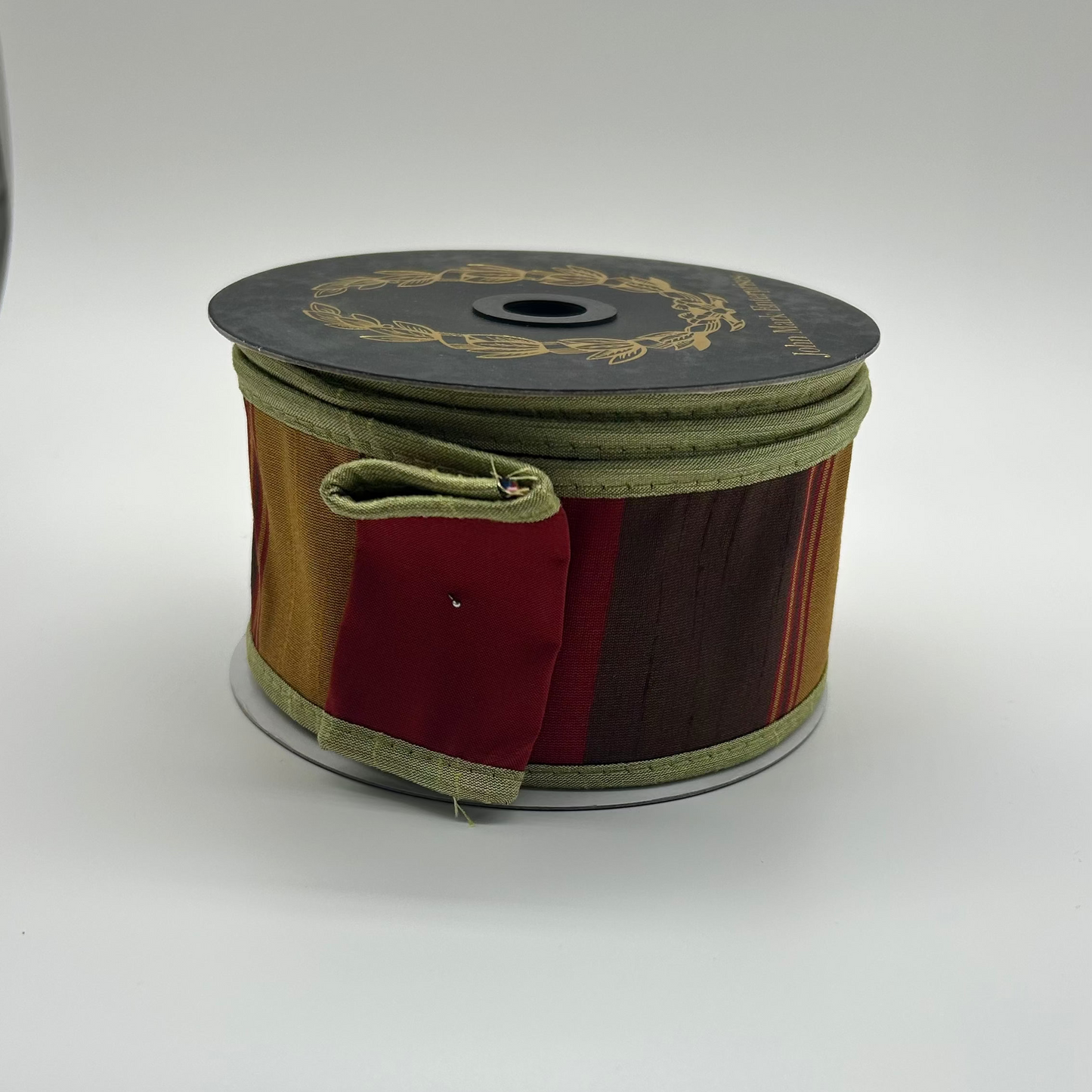Dupioni Stripe Autumn Rust Ribbon