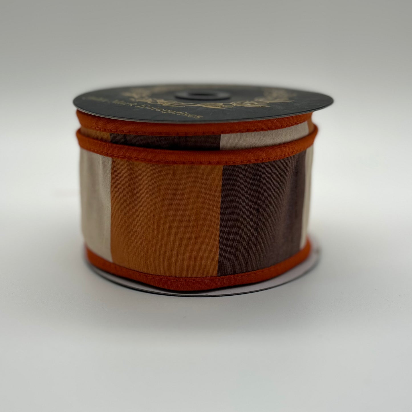 Dupioni Block Stripe - Brown/Cream/Orange