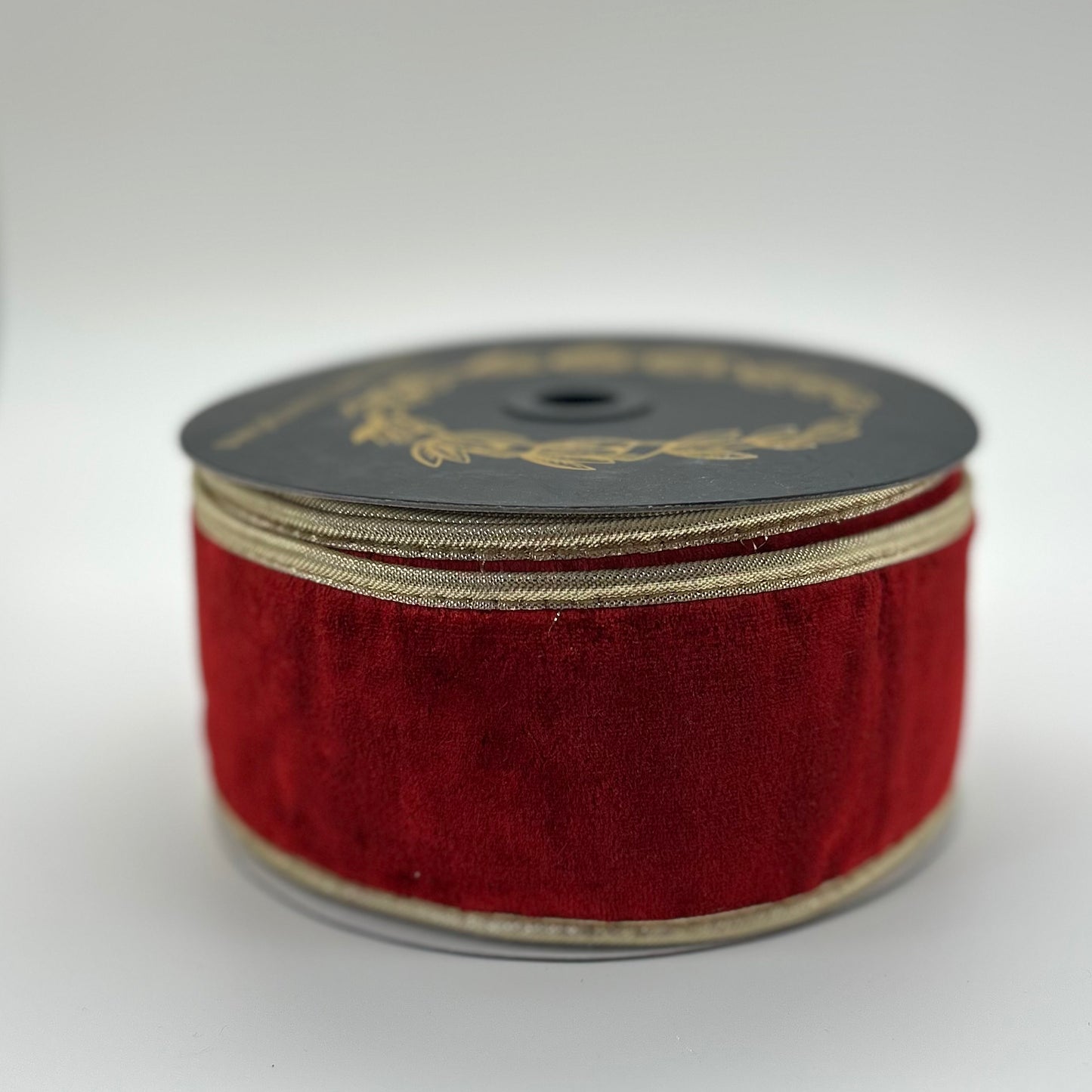 Red Velvet Double Fused Metallic Dupioni Gold Piping