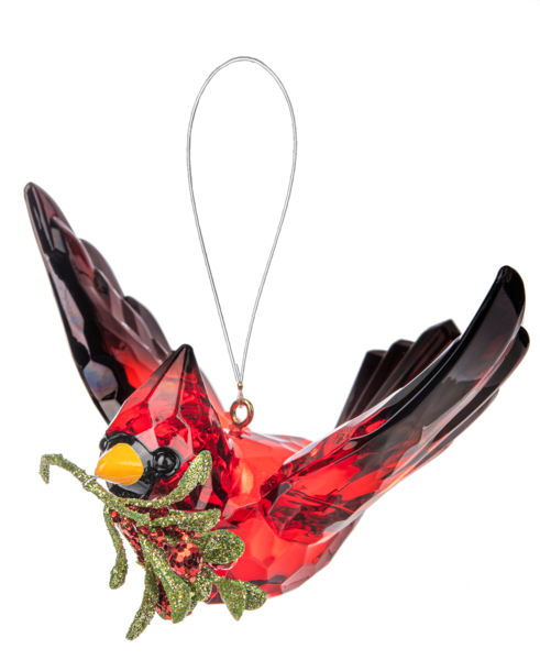 Cardinal In Flight Ornament