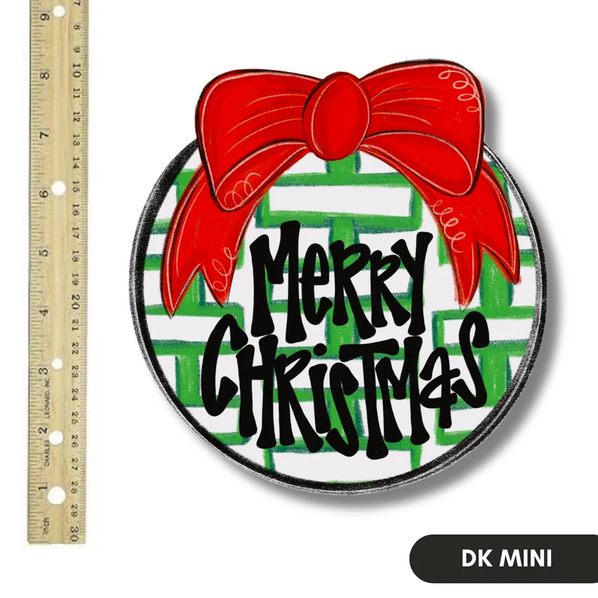 Red Bow 'Merry Christmas' Wood Mini