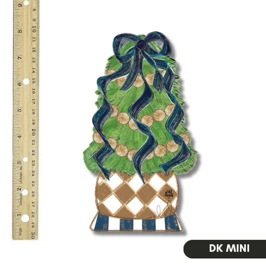Navy & Gold Christmas Tree Wood Mini