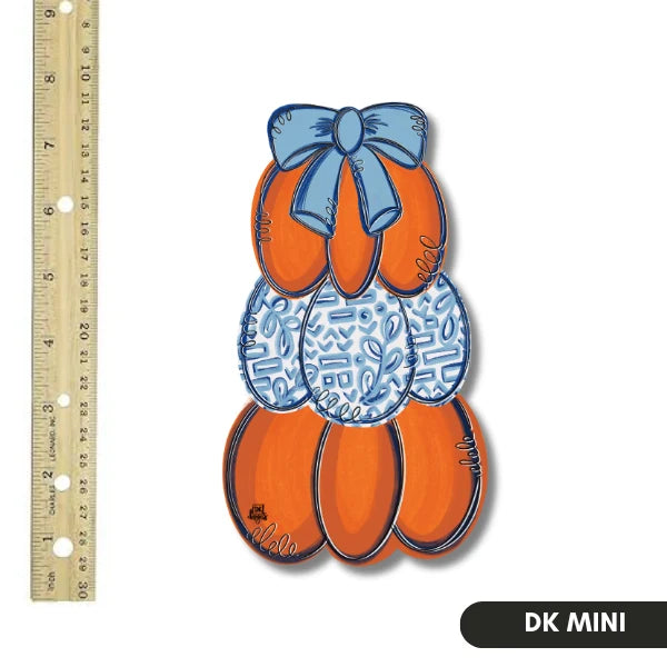 Stacked Chinoiserie Pumpkin Wood Mini